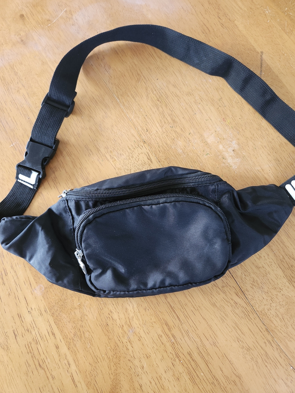 FILA Fanny Pack | Black | 3 Deep Pockets | White Logo | Large Capacity
